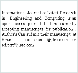 Text Box: International Journal of Latest Research in   Engineering  and  Computing  is an open access journal that is currently accepting manuscripts for publication . Authors Can submit their manuscript  at  Email  submission @ijlrec.com or editor@ijlrec.com
